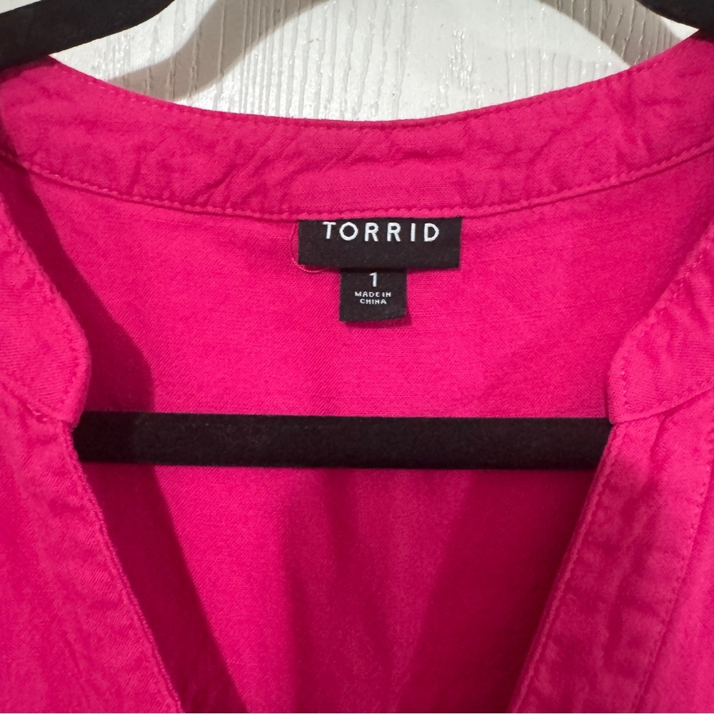Torrid Linen Blend Sleeveless Top – Pink, Size 1 - Picture 4 of 6